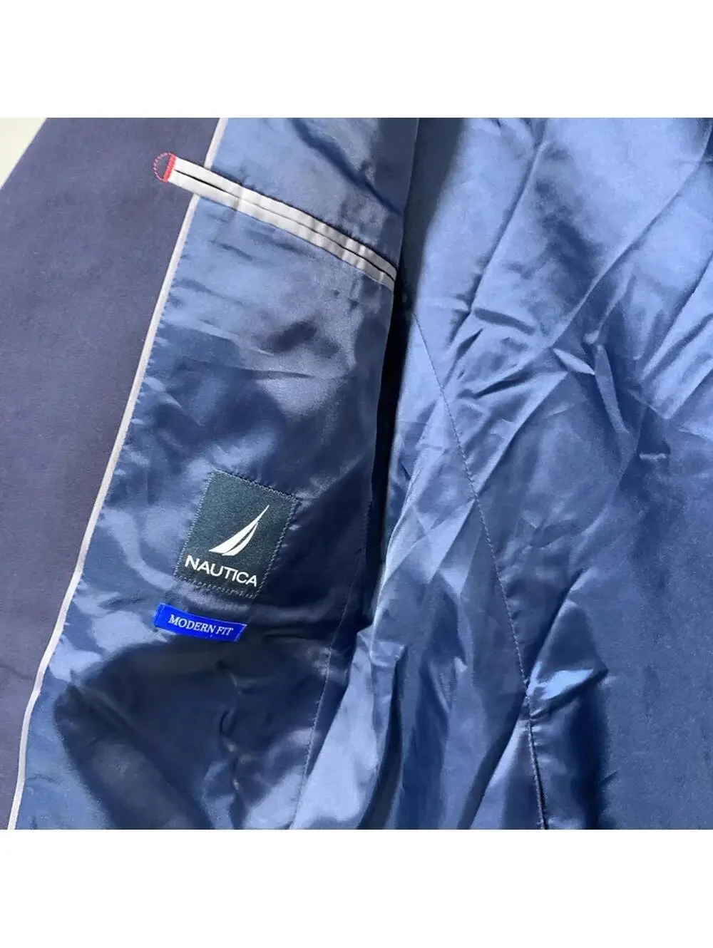 Nautica Modern Fit Bi-Stretch Navy Blue Suit Jacket - Size 38S